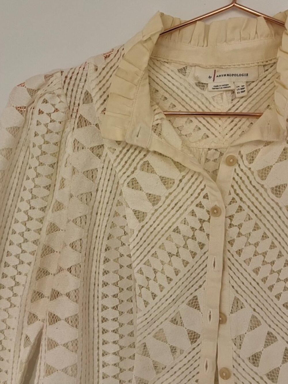 Anthropologie Lace Button Down Blouse - Picture 10 of 11